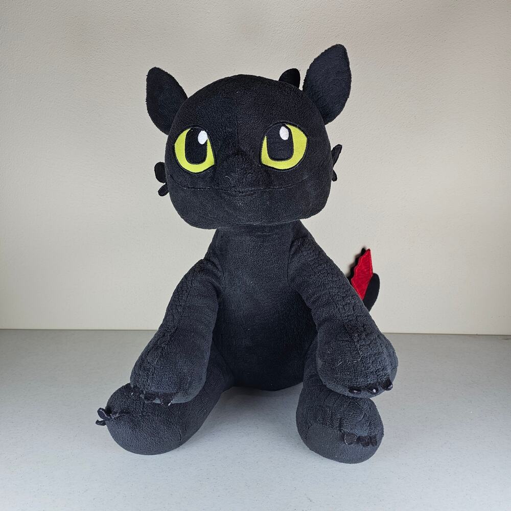 TOOTHLESS Build a Bear HOW TO TRAIN YOUR DRAGON‎ Black Red Flag Tail W/wings